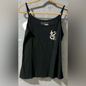 #0990 Black White & Gold Spaghetti Straps Tank Top - NIP Izzy & Liv